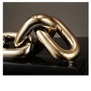 GobekUsa Golden Chain Skeleton Lock Home Decoration Figurine