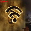 Modern golden chrome crystal led wall sconce bedroom light by Decorbites