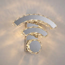 Modern golden chrome crystal led wall sconce bedroom light by Decorbites