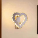Modern golden chrome crystal led wall sconce bedroom light by Decorbites