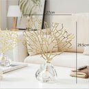 GobekUsa Crystal Metal Golden Coral Handicraft Home Decor for Modern Living Space