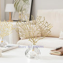 GobekUsa Crystal Metal Golden Coral Handicraft Home Decor for Modern Living Space