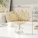 GobekUsa Crystal Metal Golden Coral Handicraft Home Decor for Modern Living Space