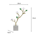 GobekUsa Crystal Flower Tree Sculpture: Golden Branches with Marble Base