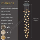GobekUsa Crystal Glass Spiral Ceiling Chandelier for Modern Living Room & Kitchen Decor