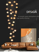 GobekUsa Crystal Glass Spiral Ceiling Chandelier for Modern Living Room & Kitchen Decor