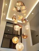 GobekUsa Crystal Glass Spiral Ceiling Chandelier for Modern Living Room & Kitchen Decor