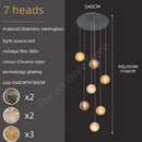 GobekUsa Crystal Glass Spiral Ceiling Chandelier for Modern Living Room & Kitchen Decor