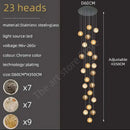 GobekUsa Crystal Glass Spiral Ceiling Chandelier for Modern Living Room & Kitchen Decor