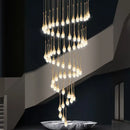 GobekUsa Crystal LED Staircase Chandelier - Luxe Lighting for Hotel, Living Room, & Lobby