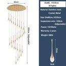 GobekUsa Crystal LED Staircase Chandelier - Luxe Lighting for Hotel, Living Room, & Lobby