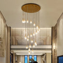 GobekUsa Crystal LED Staircase Chandelier - Luxe Lighting for Hotel, Living Room, & Lobby