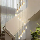 GobekUsa Crystal LED Staircase Chandelier - Luxe Lighting for Hotel, Living Room, & Lobby
