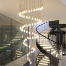 GobekUsa Crystal LED Staircase Chandelier - Luxe Lighting for Hotel, Living Room, & Lobby