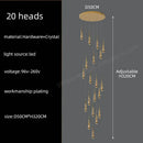 GobekUsa Crystal Pendant Chandelier for High Ceilings