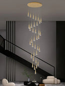 GobekUsa Crystal Pendant Chandelier for High Ceilings