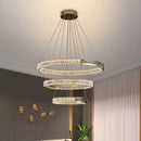 GobekUsa Crystal Ring Ceiling Chandelier | Stainless Steel | Luxury Home Decor