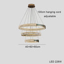GobekUsa Crystal Ring Ceiling Chandelier | Stainless Steel | Luxury Home Decor