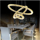 GobekUsa Crystal Rings Pendant Chandelier: Modern Ceiling Lamp for Living Room Decoration