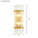 GobekUsa Modern Golden Wall Sconce with Crystal Shade, Bedside Wall Mount Light (12"/21.5" W)