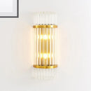 GobekUsa Modern Golden Wall Sconce with Crystal Shade, Bedside Wall Mount Light (12"/21.5" W)