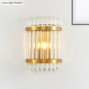 GobekUsa Modern Golden Wall Sconce with Crystal Shade, Bedside Wall Mount Light (12"/21.5" W)