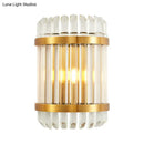 GobekUsa Modern Golden Wall Sconce with Crystal Shade, Bedside Wall Mount Light (12"/21.5" W)