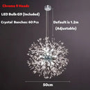 GobekUsa Dandelion Spark LED Chandelier – Modern Art Crystal Lamps for Home Decor