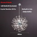 GobekUsa Dandelion Spark LED Chandelier – Modern Art Crystal Lamps for Home Decor