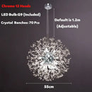 GobekUsa Dandelion Spark LED Chandelier – Modern Art Crystal Lamps for Home Decor