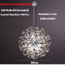 GobekUsa Dandelion Spark LED Chandelier – Modern Art Crystal Lamps for Home Decor