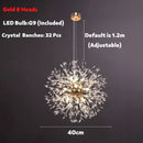 GobekUsa Dandelion Spark LED Chandelier – Modern Art Crystal Lamps for Home Decor