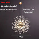 GobekUsa Dandelion Spark LED Chandelier – Modern Art Crystal Lamps for Home Decor