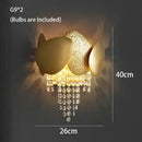 GobekUsa Crystal Chandelier: Modern Round Headlight for Livingroom and Master Bedroom