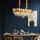 GobekUsa Crystal Chandelier: Modern Round Headlight for Livingroom and Master Bedroom