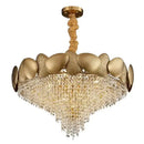 GobekUsa Crystal Chandelier: Modern Round Headlight for Livingroom and Master Bedroom