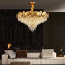GobekUsa Crystal Chandelier: Modern Round Headlight for Livingroom and Master Bedroom