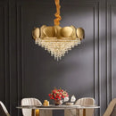 GobekUsa Crystal Chandelier: Modern Round Headlight for Livingroom and Master Bedroom