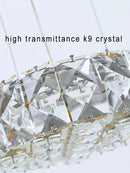 GobekUsa Crystal Ring Chandelier - Color Changing LED Modern Luxury Hanging Lamp
