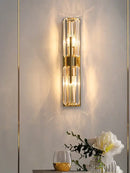 GobekUsa Crystal Wall Light: Minimalist Bedside Loft Wall Sconce for Living Room