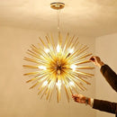GobekUsa Geometric Starburst Chandelier: Modern LED Ceiling Lighting for Living Room & Restaurant