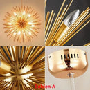 GobekUsa Geometric Starburst Chandelier: Modern LED Ceiling Lighting for Living Room & Restaurant