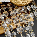 GobekUsa Modern Egg Shaped Wall Mount Light with 2 Metal Lights - Golden Sconce Lighting, Clear Crystal Draping