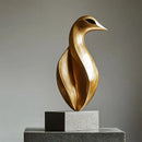 GobekUsa Golden Geometric Animal Sculpture Decor Figurine Ornament Abstract Resin Handicraft