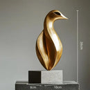 GobekUsa Golden Geometric Animal Sculpture Decor Figurine Ornament Abstract Resin Handicraft