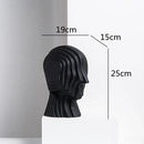 GobekUsa Geometric Ceramic Head Sculpture | Golden Alien Figurine