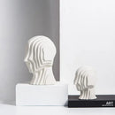 GobekUsa Geometric Ceramic Head Sculpture | Golden Alien Figurine