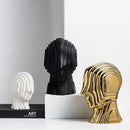 GobekUsa Geometric Ceramic Head Sculpture | Golden Alien Figurine