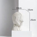GobekUsa Geometric Ceramic Head Sculpture | Golden Alien Figurine