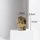 GobekUsa Geometric Ceramic Head Sculpture | Golden Alien Figurine